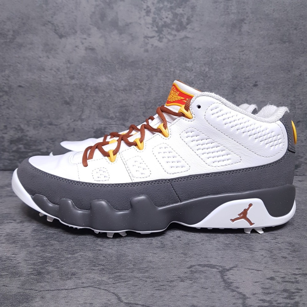 NIKE AIR JORDAN 9 NRG U24 Golf Shoes Mens 11.5 White University Gold FN6931-100